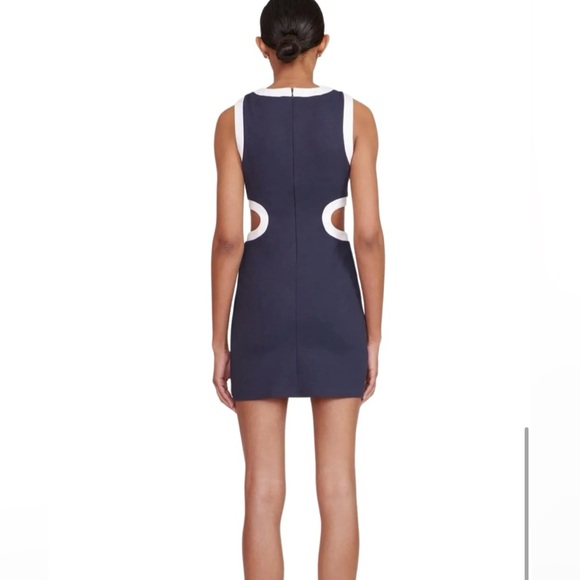 Staud Mini Dolce Dress in Navy - Picture 9 of 9